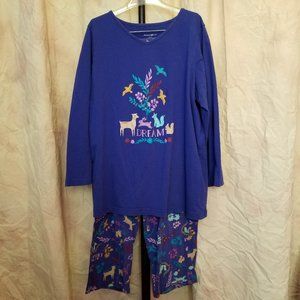 Comfy Cotton Purple Pajamas/Loungewear, SZ 14/16